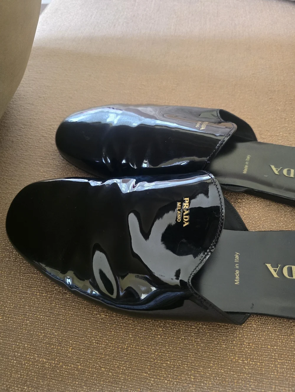 Prada Milano Black Patent Leather Mules Size 9.5 - Picture 5 of 10